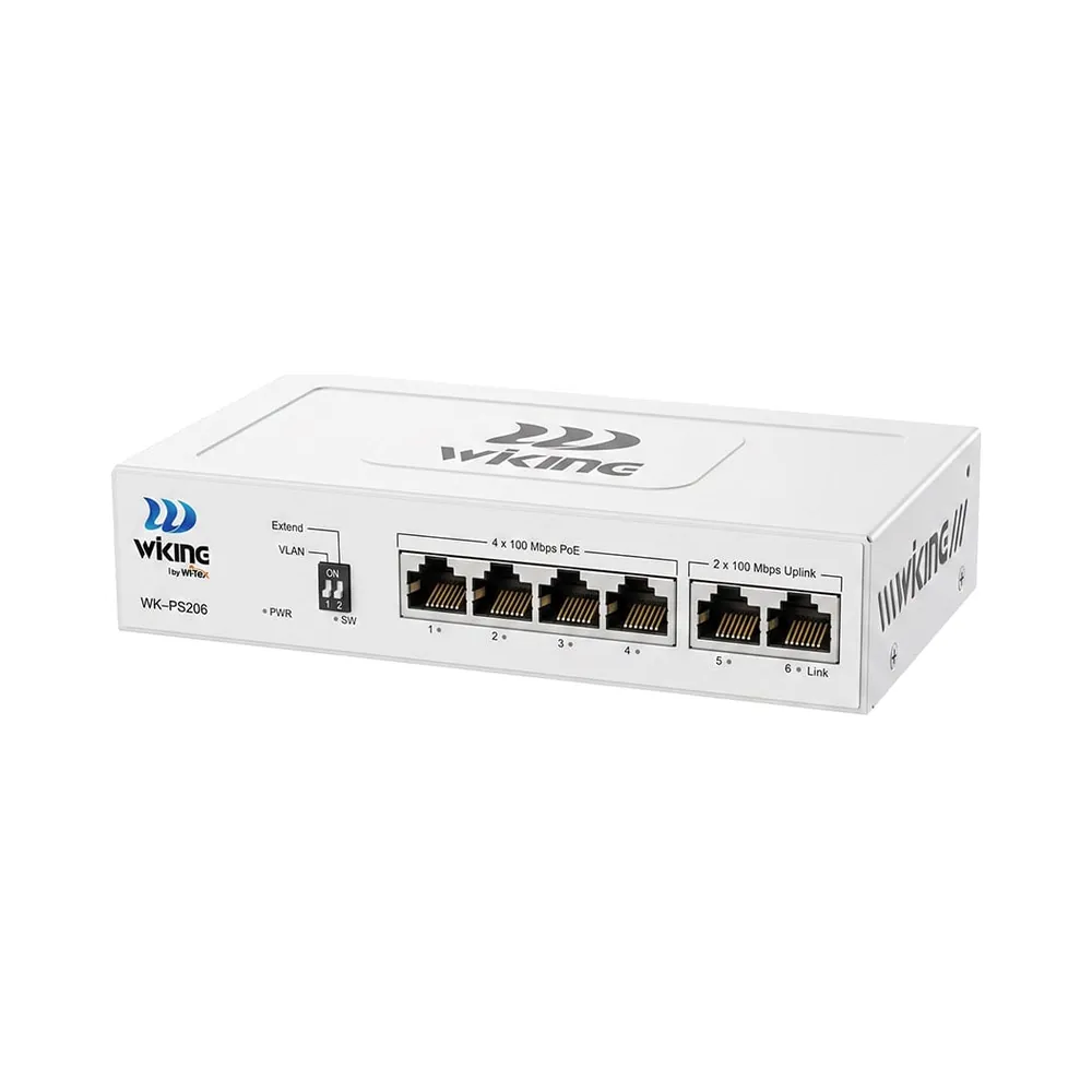 PoE-комутатор 6-портовий некерований Wiking WK-PS206 V2 PoE-комутатор 6-портовий некерований Wiking WK-PS206 V2
