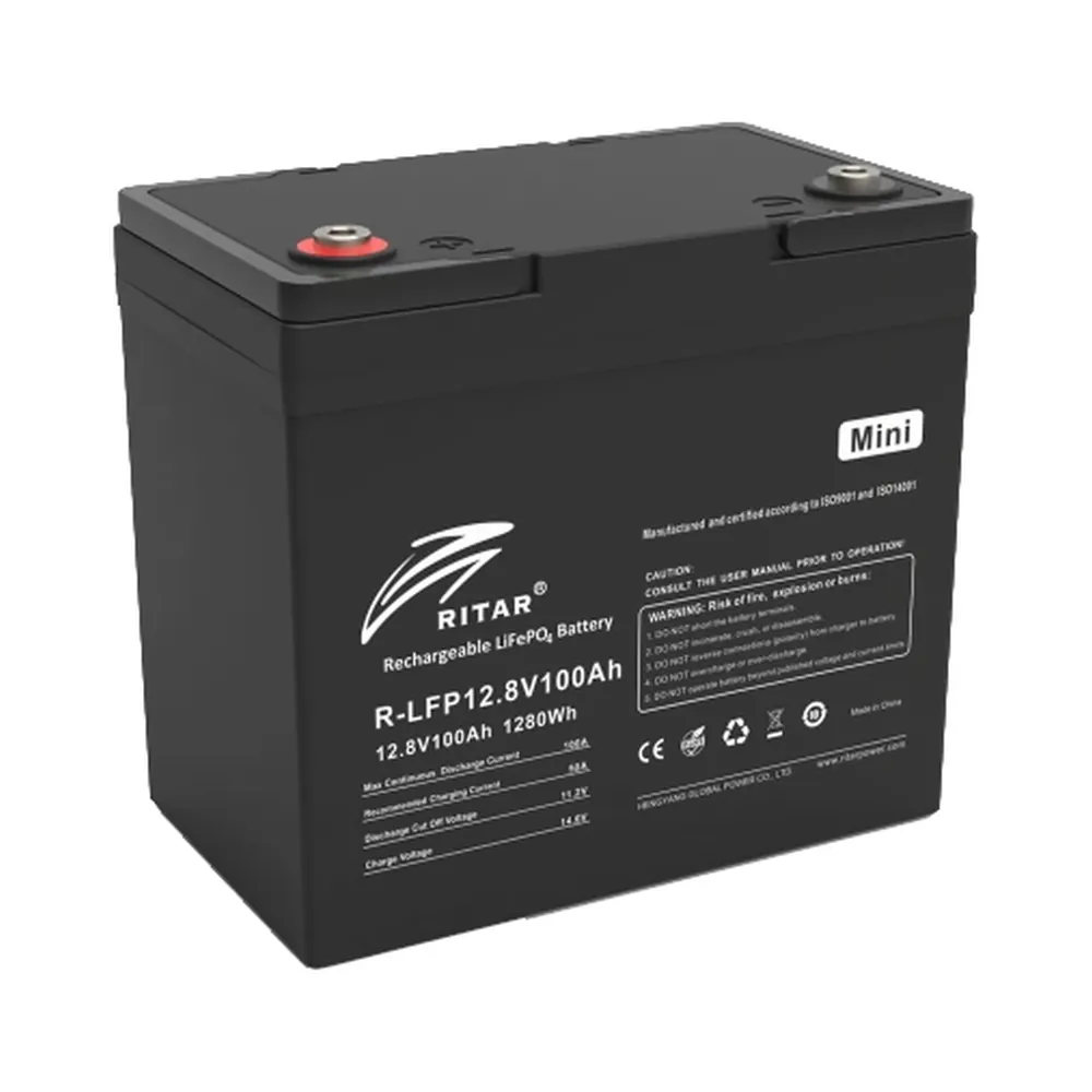 Ritar LiFePO4 12.8В 100А•г Літієва акумуляторна батарея Ritar LiFePO4 12.8В 100А•г Літієва акумуляторна батарея
