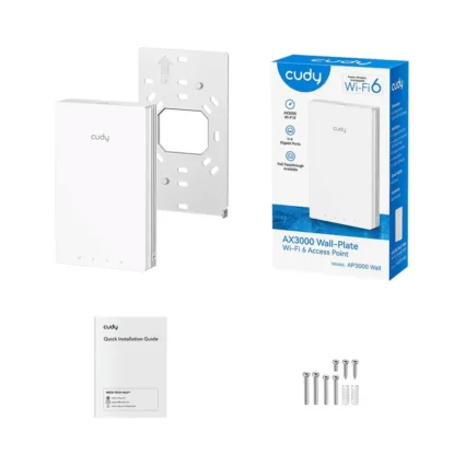 Точка доступу настінна WiFi 6 Cudy AP3000 Wall з підтримкою Mesh дводіапазонна гігабітна AX3000